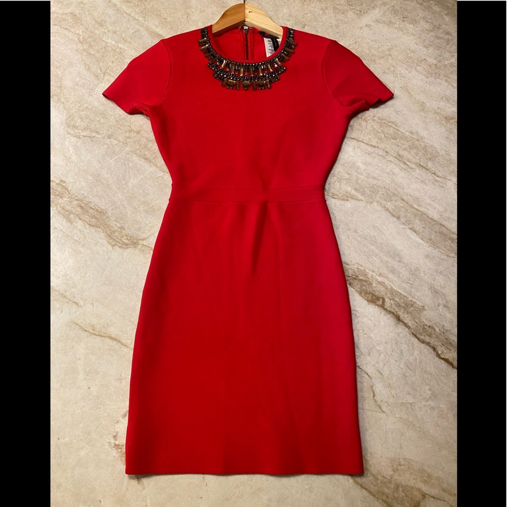 BNWT BCBG fire engine red bodycon dress. XXS